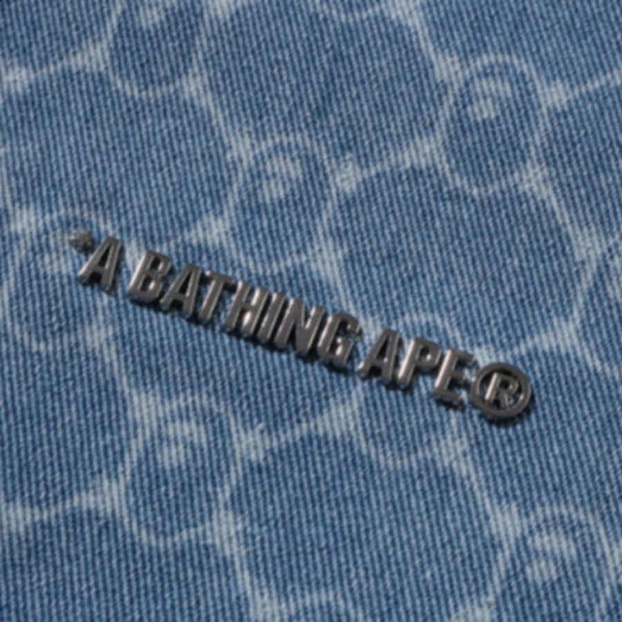 베이프 칼리지 모노그램 베이스볼 SS 데님 셔츠 2컬러 1L30132304