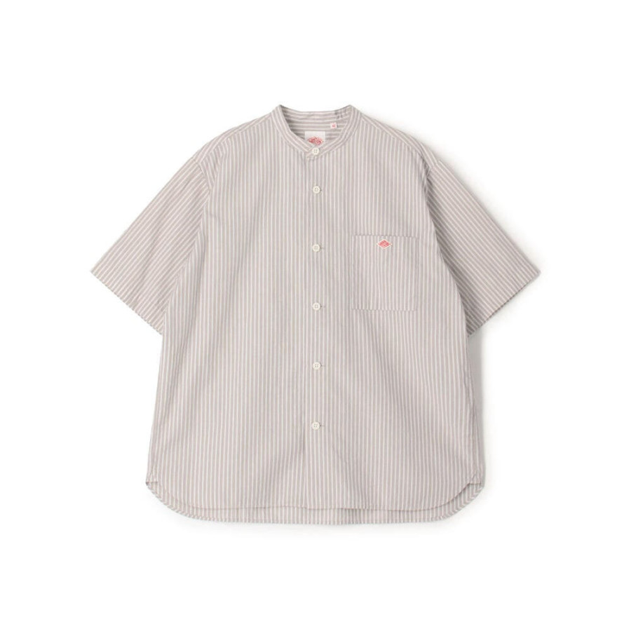 단톤 코튼 린넨 반팔 밴드 카라 스트라이프 셔츠 2컬러 JD-3788 SCP DNB251M104-0009