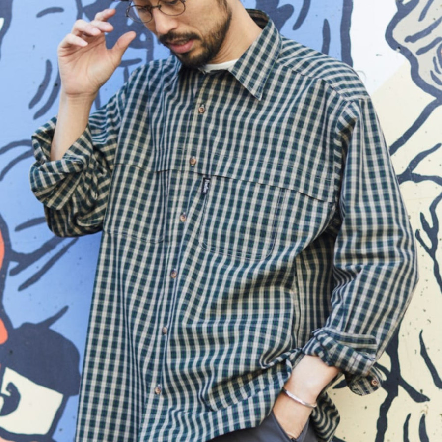 프릭스스토어 폭스파이어 별주 피싱 포켓 롱 슬리브 체크 셔츠 4컬러 1001408400004