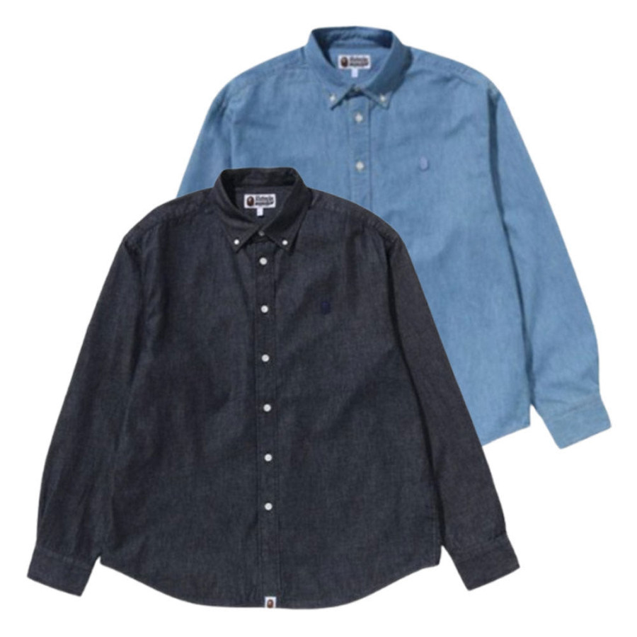 베이프 원포인트 라이트 웨이트 데님 롱 슬리브 셔츠 2컬러 1L30131305