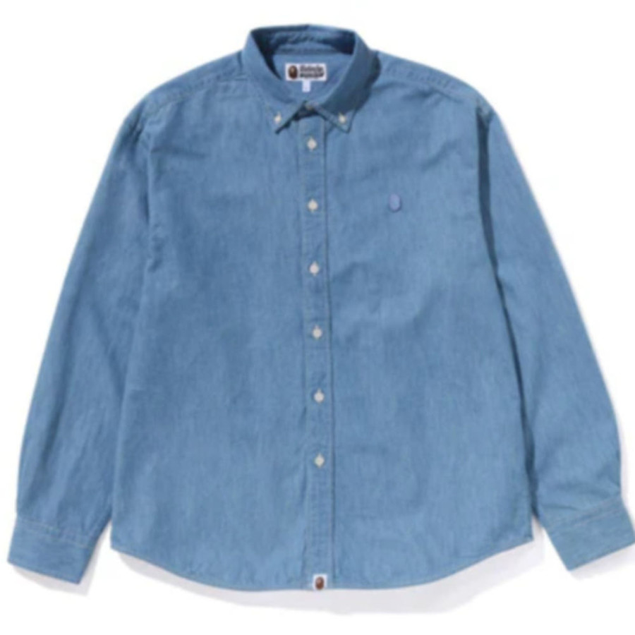 베이프 원포인트 라이트 웨이트 데님 롱 슬리브 셔츠 2컬러 1L30131305