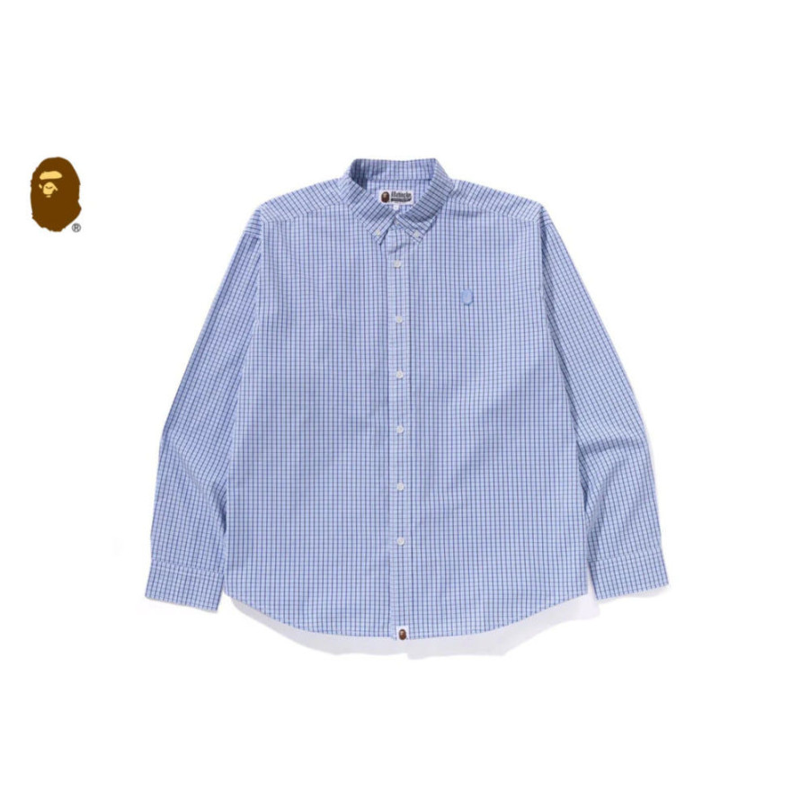 베이프 원포인트 체크 포플린 롱 슬리브 셔츠 2컬러 1L30131304
