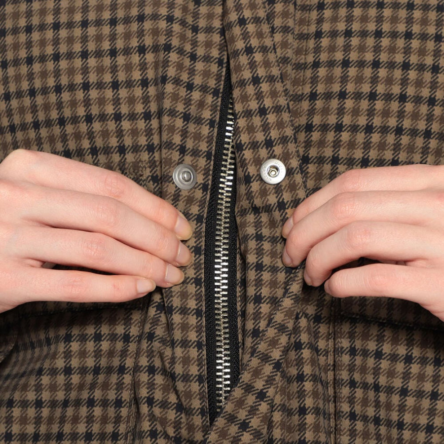 단톤 여성 나일론 투사 숏 재킷 체크 브라운계1 DT-A0522 PNN DNB252L101-0003