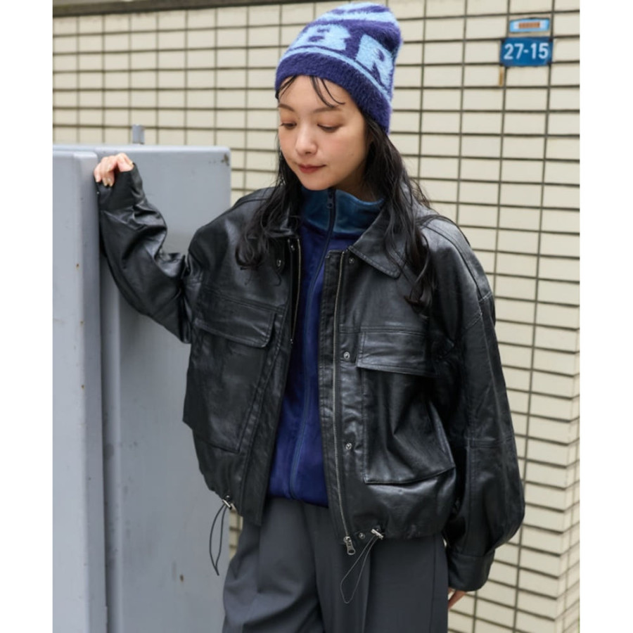 프릭스스토어 페이크 가죽 쇼트 블루종 재킷 3컬러 1153248901463