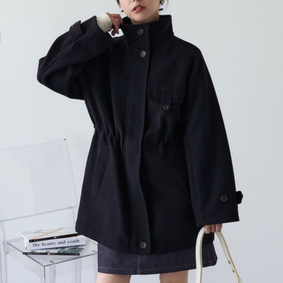 프릭스스토어 울리 하이넥 개더 코트 3컬러 1151248900163