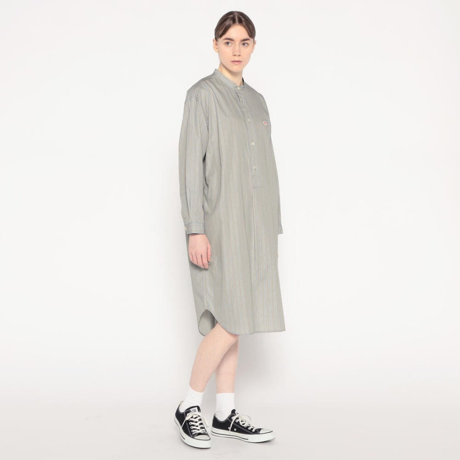 단톤 여성 코튼 포플린 밴드 카라 롱셔츠 2컬러 DT-B0342 RPL DNB252L203-0004