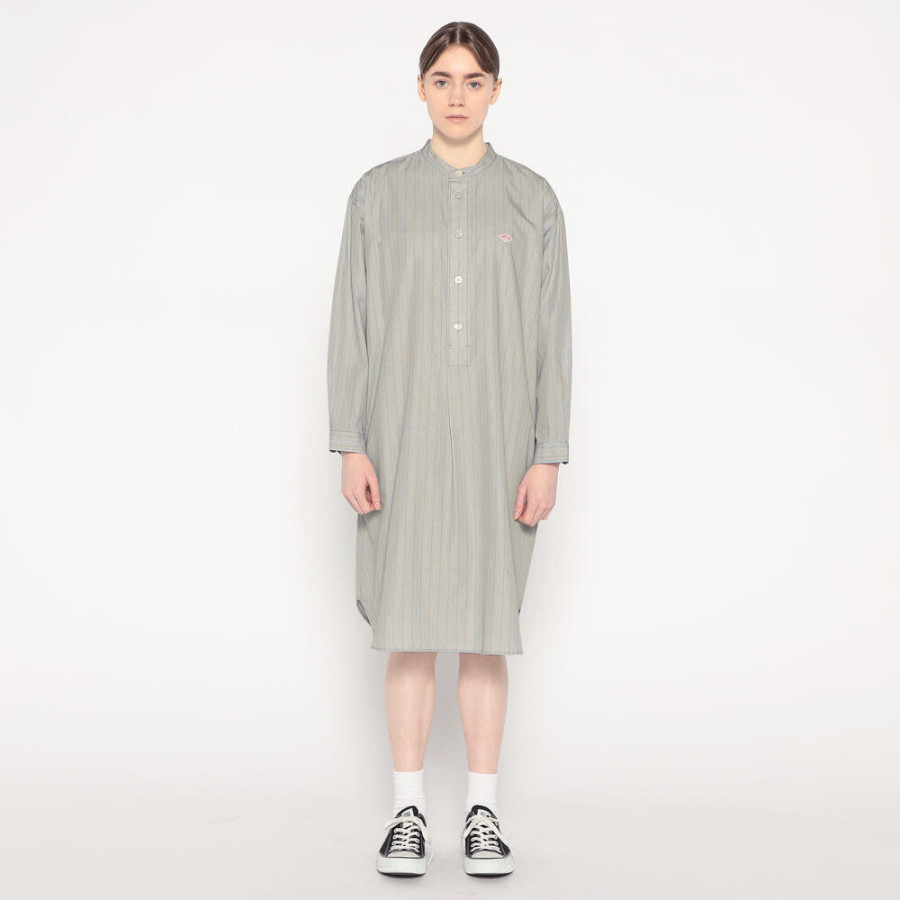 단톤 여성 코튼 포플린 밴드 카라 롱셔츠 2컬러 DT-B0342 RPL DNB252L203-0004