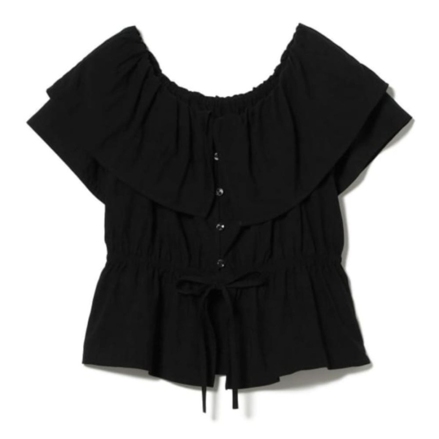 레이 빔즈 러플 카라 오프 더 숄더 블라우스 3컬러 61-01-0940-462