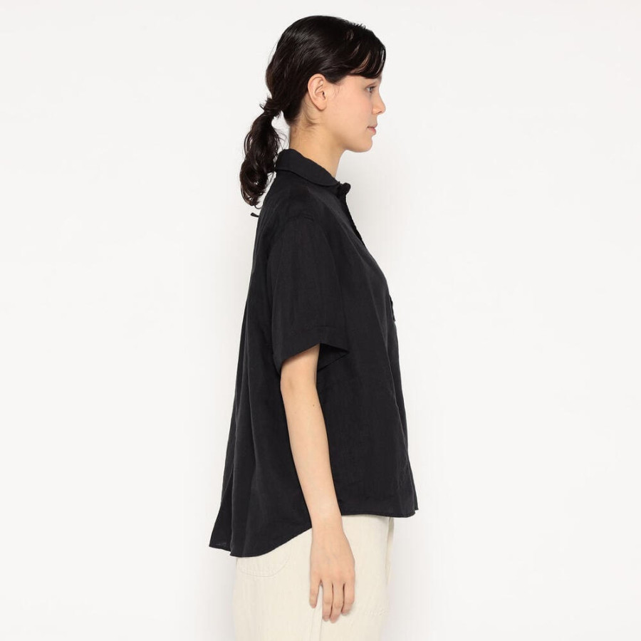 단톤 여성 린넨 라운드 카라 반팔 풀오버 셔츠 2컬러 DT-B0283 FLI DNB251L104-0007