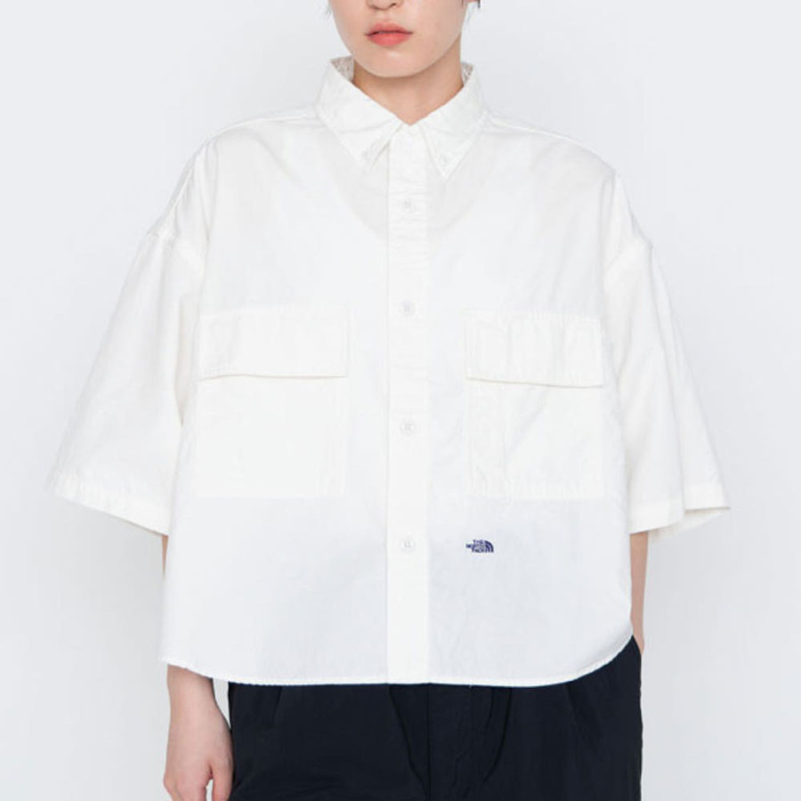 노스페이스 퍼플라벨 여성 버튼 다운 필드 S/S 크롭 셔츠 2컬러 N25SG135