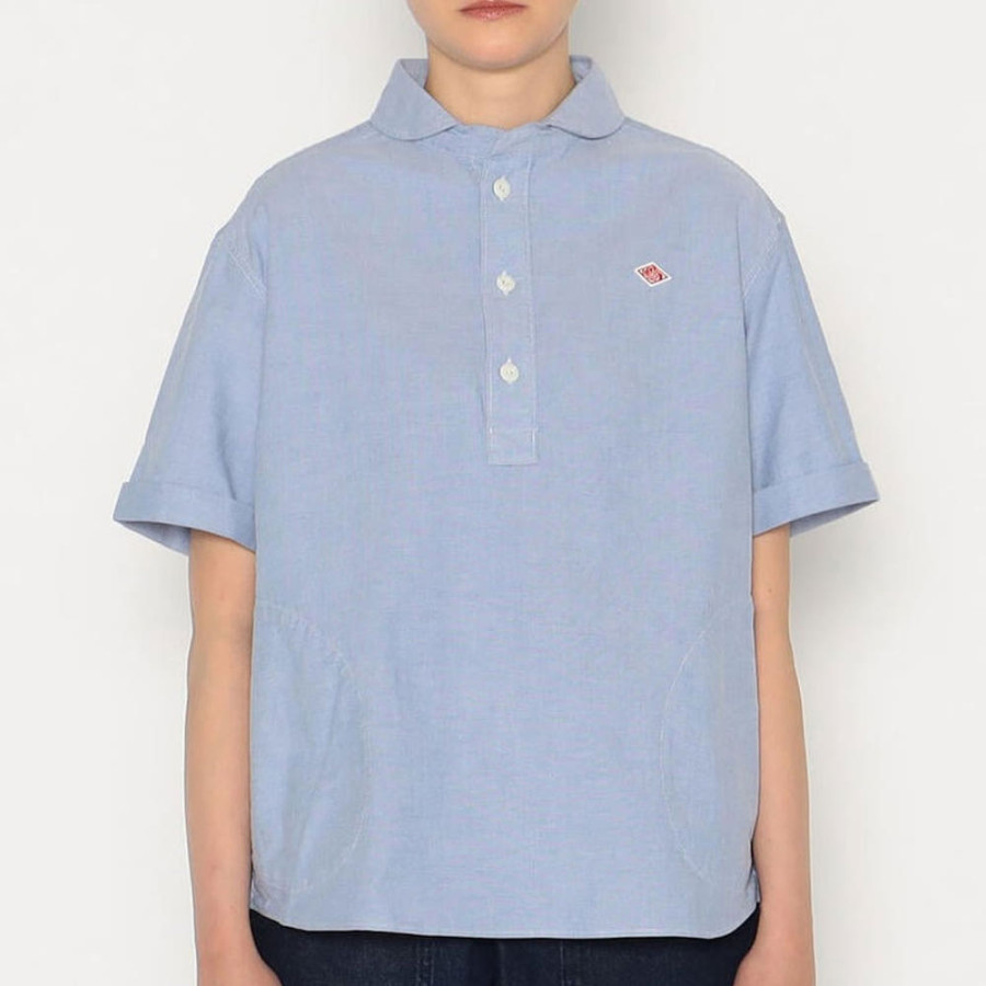 단톤 여성 옥스퍼드 라운드 카라 풀오버 패턴 반팔 셔츠 2컬러 DT-B0283 SOX DNB251L104-0005