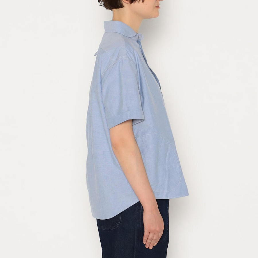 단톤 여성 옥스퍼드 라운드 카라 풀오버 패턴 반팔 셔츠 2컬러 DT-B0283 SOX DNB251L104-0005