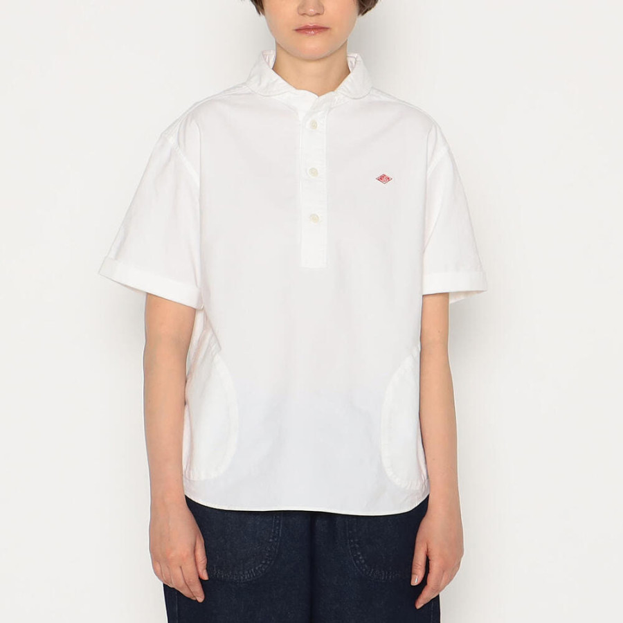 단톤 여성 옥스퍼드 라운드 카라 풀오버 패턴 반팔 셔츠 2컬러 DT-B0283 SOX DNB251L104-0005