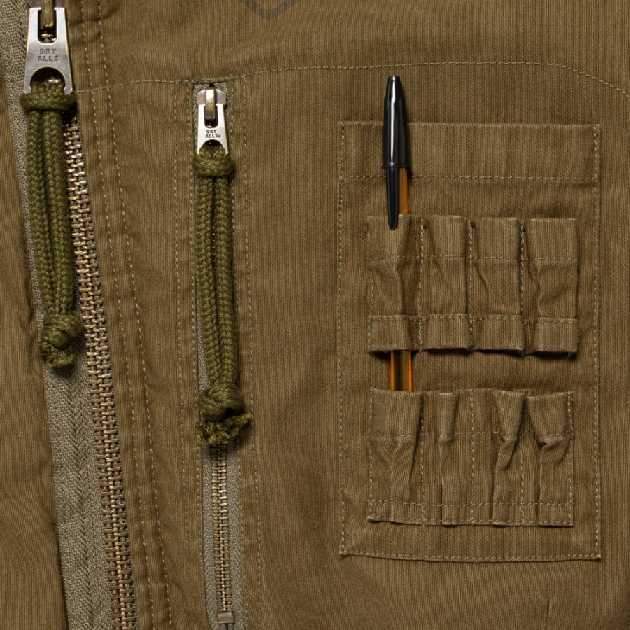 휴먼메이드 후드 블루종 올리브 드랩 HM30JK016