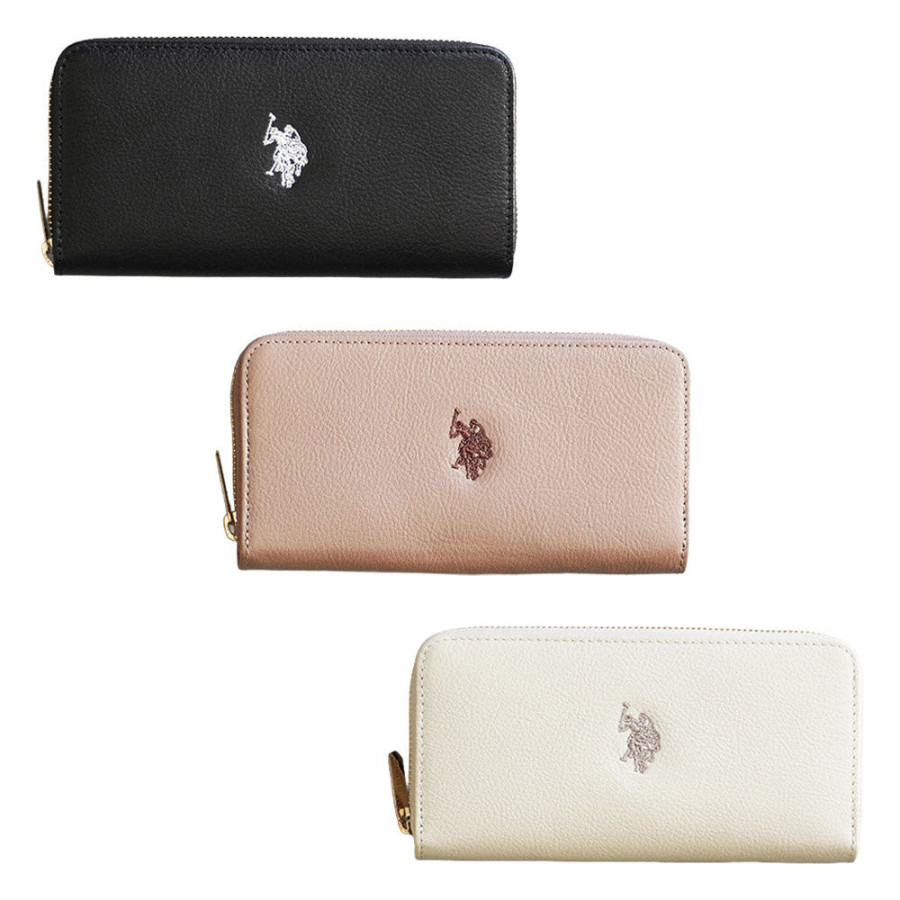 U.S. POLOASSN. 유에스폴로에센 고트 레더 지퍼 라운드 지갑 3컬러 USPA-2734