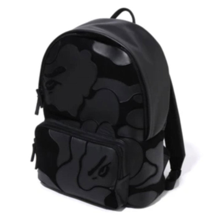 베이프 카모 패치 레더 데이백 백팩 블랙 1L30189004