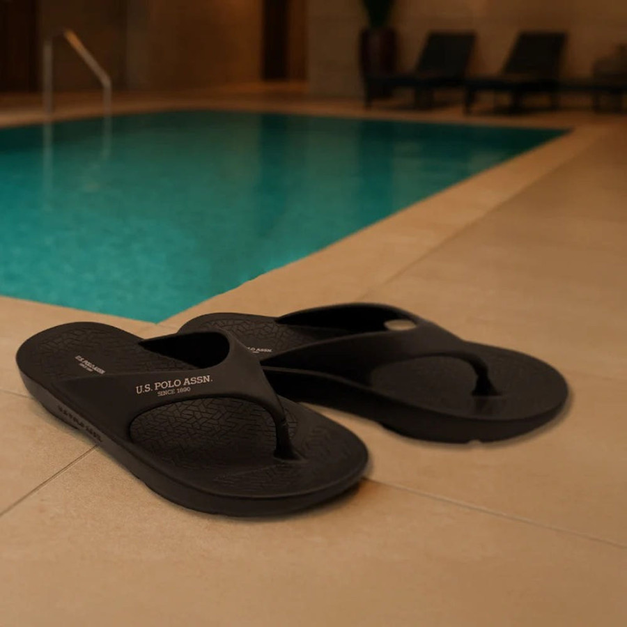 U.S. POLOASSN. 유에스폴로에센 플립 플롭 통샌들 블랙 PLM00854
