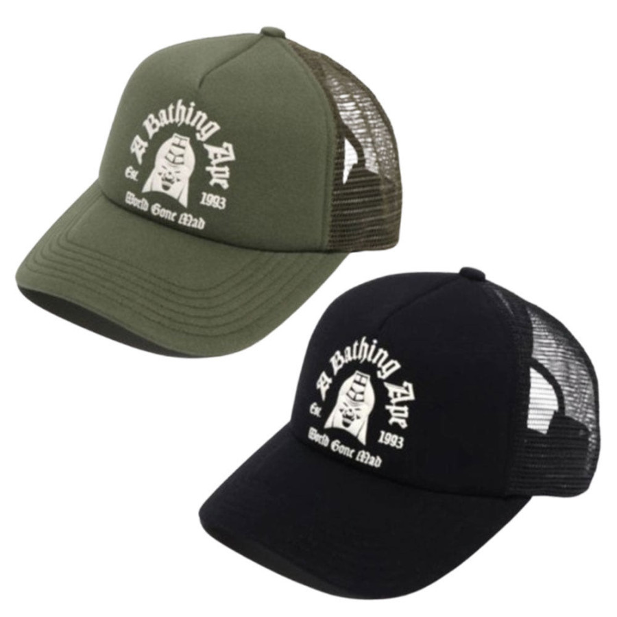 베이프 로고 코튼 패널 매쉬캡 볼캡 2컬러 1L30180004